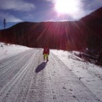 Winter Trail Running with darkness approaching