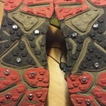 Spiked running shoes: side by side view